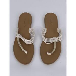 ALDO Women's White Slip-On Thong Sandals SZ 7.5